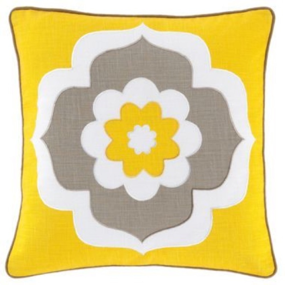 2 Square Yellow Throw Pillows